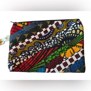 Handmade High End Bwindi Sewing Project Multi Color Zipper Makeup Bag MINTY